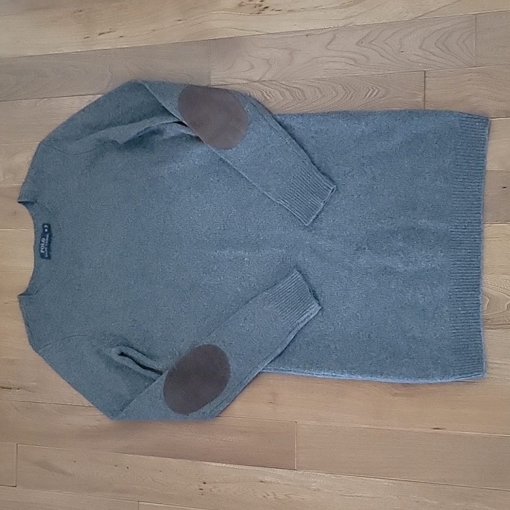 Cashmere dress w/ Suede elbow patches - Sweater Dress